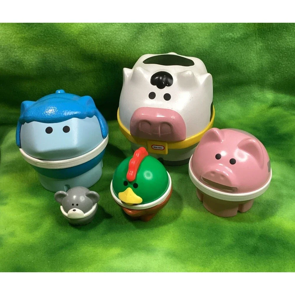 Little Tikes Nesting Farm Animals 5 Piece Complete Set 1529 Stacking VTG 90s
